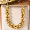 Vintage Stainless Steel Gold Plated Bracelet For Men Women Retro Bold Unisex Chain Bangle Edgy Rebellious Jewelry Gift