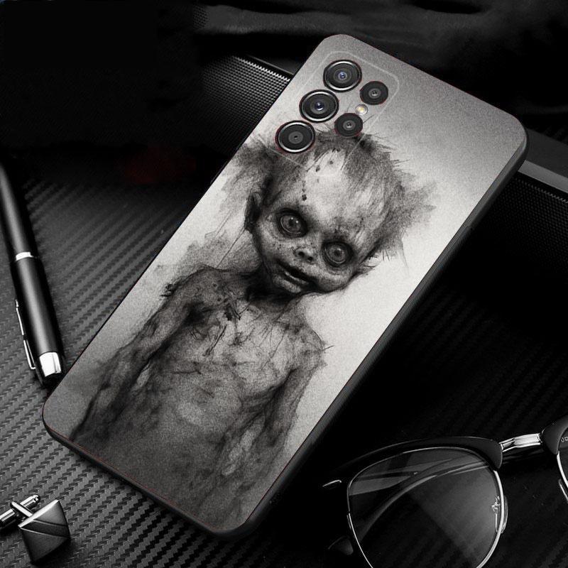 Phone Case For Samsung Galaxy S26 S25 S24 S23 S22 S21 Ultra S24 S23 S22 S21 S25 Plus S24 FE Horror Ghost Girl Art