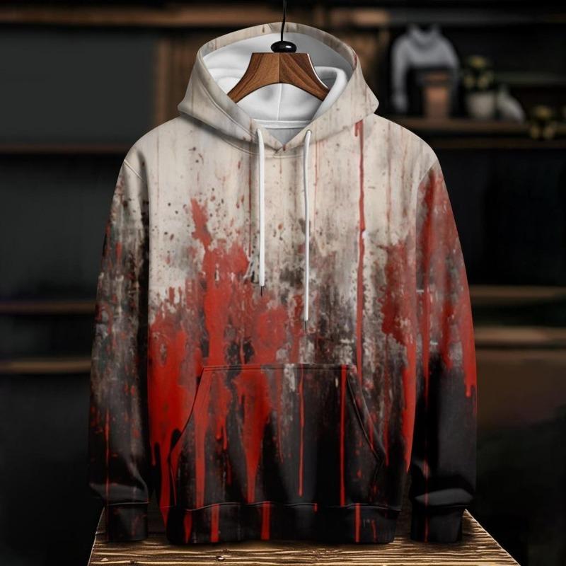 Spring And Autumn Fashion Men's Hoodie Holiday Party Role-playing Bloody Wounds 3D Print Hoodies Casual Boy Sweatshirt Women's Oversized Top Clothing