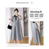 Maternity dress summer short-sleeve polo dress with turn-down collar short-sleeve maternity dress