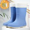 Mode Plus Samt Mittelhohe Damen Gummistiefel Regenstiefel Regenstiefel Outdoor Arbeit Rutschfest Wasserdicht Gummischuhe