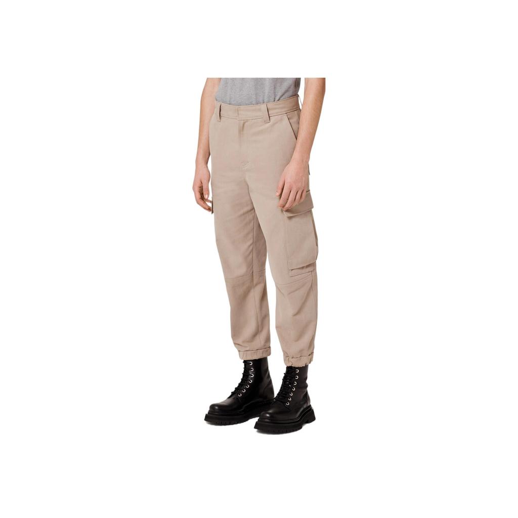AMIPARIS Solid Color Cuffed Cargo Pants Men Pants Beige HTR210221-250