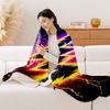 1pc Vibrant Lightning Bolt Print Flannel Blanket - Soft, Warm, and Machine Washable | Minimalist Home Decor for Sofa, Bedroom