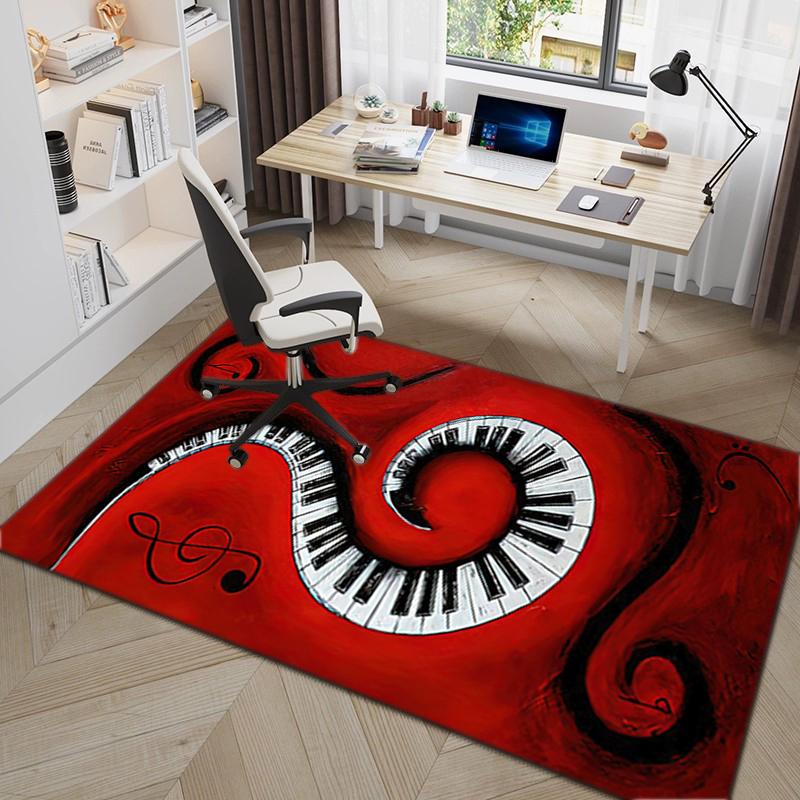 1Pc Piano keys music Printed circular carpet, home door mat, outdoor travel protection carpet A14