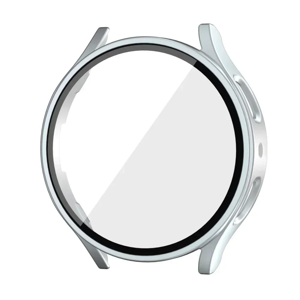 Tempered Glass+ PC Cover for Samsung Galaxy Watch 7 6 5 4 44mm 40mm All Coverage Protective Bumper Case Galaxy Watch Accessories