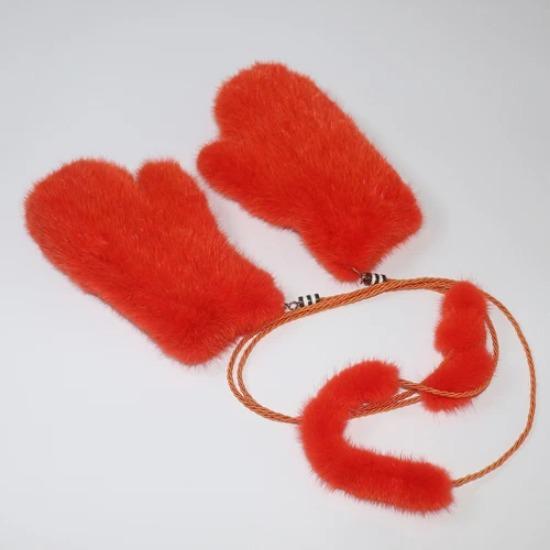 New Knitted Natural Mink Fur Gloves Women Winter Warm Good Elastic Mink Fur Mittens Russian Female Genuine Fur Glove