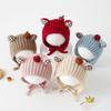 Cute Toddler's Plush Knitted Hat Cold-Resistant Kids Ear Protection Hat  Photography Props