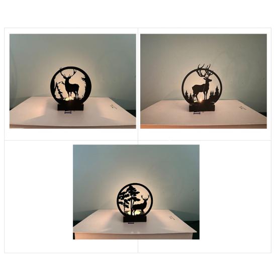 Elk Candlestick Design Create Warm Romantic Atmosphere Christmas Ornament for Home Decoration