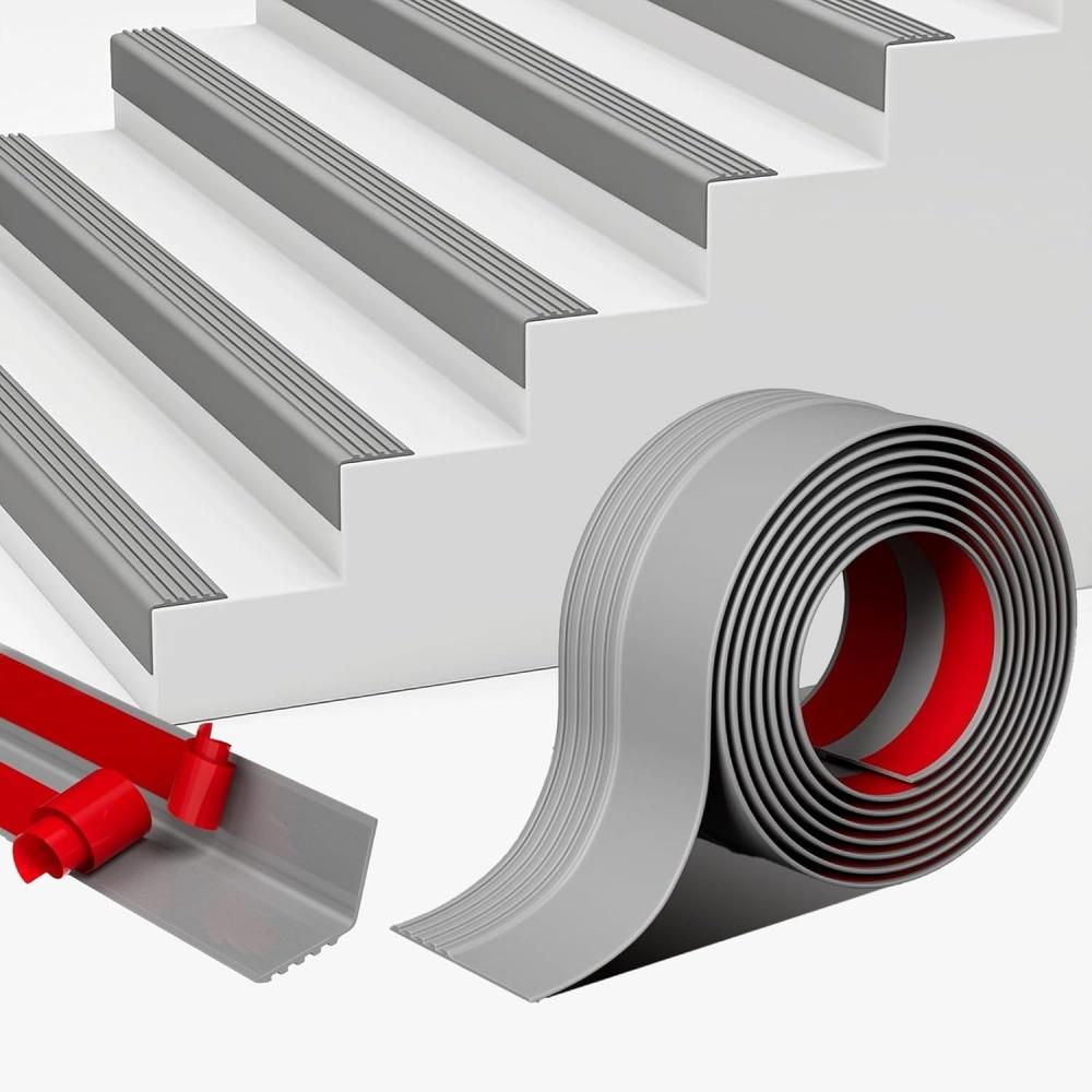 

1pc 1m/2m/3metersX73mm Edge Protector Rubber Edge Trim for Steps Trim Edging Guard Treads Self Adhesive for Indoor and Outdoor 1m сірий колір
