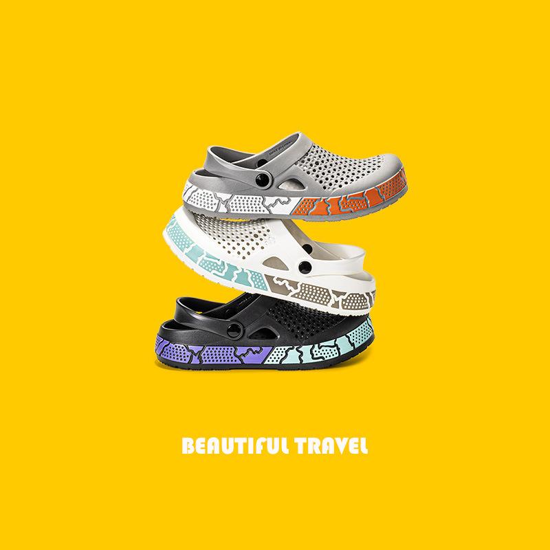 Men'S And Women'S Paint Painting Models, Hole Shoes, Seaside Beach Shoes, One Shoe, Couple Models, Two Wear Wear-Resistant Bag Heads