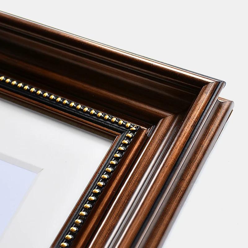 Vintage Imitation Wood Photo Frame Nightstand Desk Decoration Ornaments 6/7/10 Inch Antique Picture Frames Rustic Home Decor