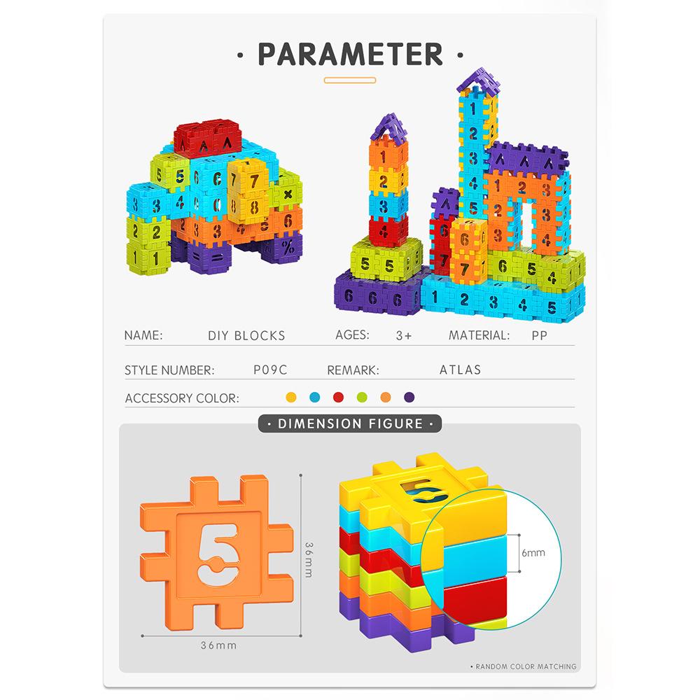 English Version Children Build Houses Square Building Blocks Kindergarten 3-6 Years Old Educational Enlightenment Assembling Toys