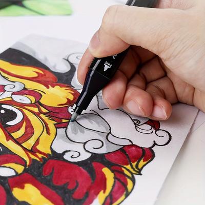 60/80/120 färger Dubbelsidig Tuschpennor Set för Nybörjare Animation Professionell Ritning Akvarellpennor Oljebaserade Markers
