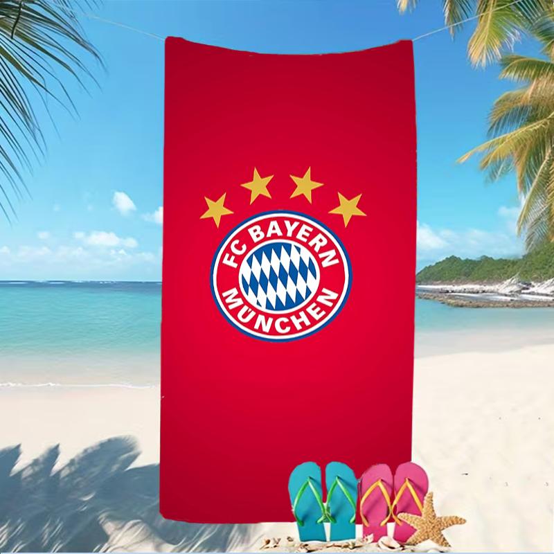 Beach Towel with FC Bayern München logo Pattern - soft,absorbent,machine washable Lightweight&Modern,swimming,Travel Essentials