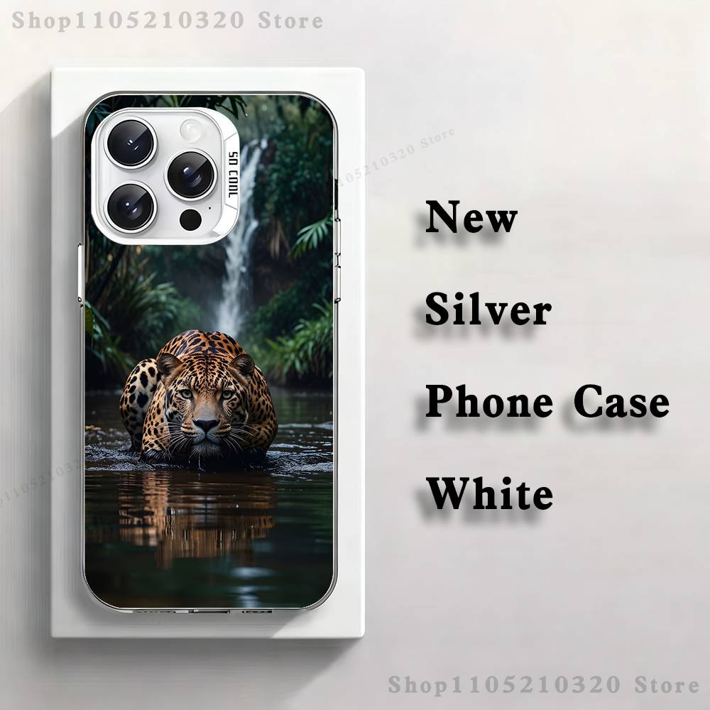 

Majestic cheetah animals Phone Case For iPhone 17,16,15,14,13,12,11,Mini,Pro,E,MAX White Matte Silicone Whtie Cover iPhone14