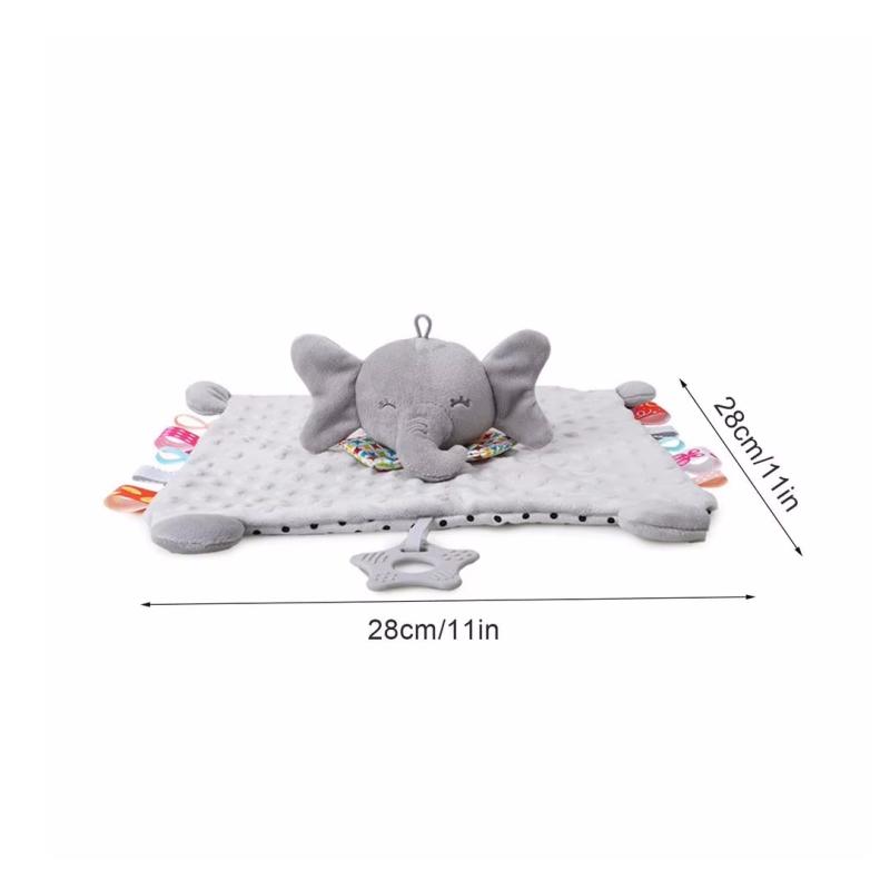 Brinquedos de pelúcia para bebês recém-nascidos, cobertor de animais fofos, edredom, coelho, elefante, toalha calmante e apaziguadora, presente para bebês