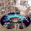1pc Demon Slayer2 Print Round Carpet Chair Round Carpet Suitable for Bedroom Living Room Home Decorative Carpet