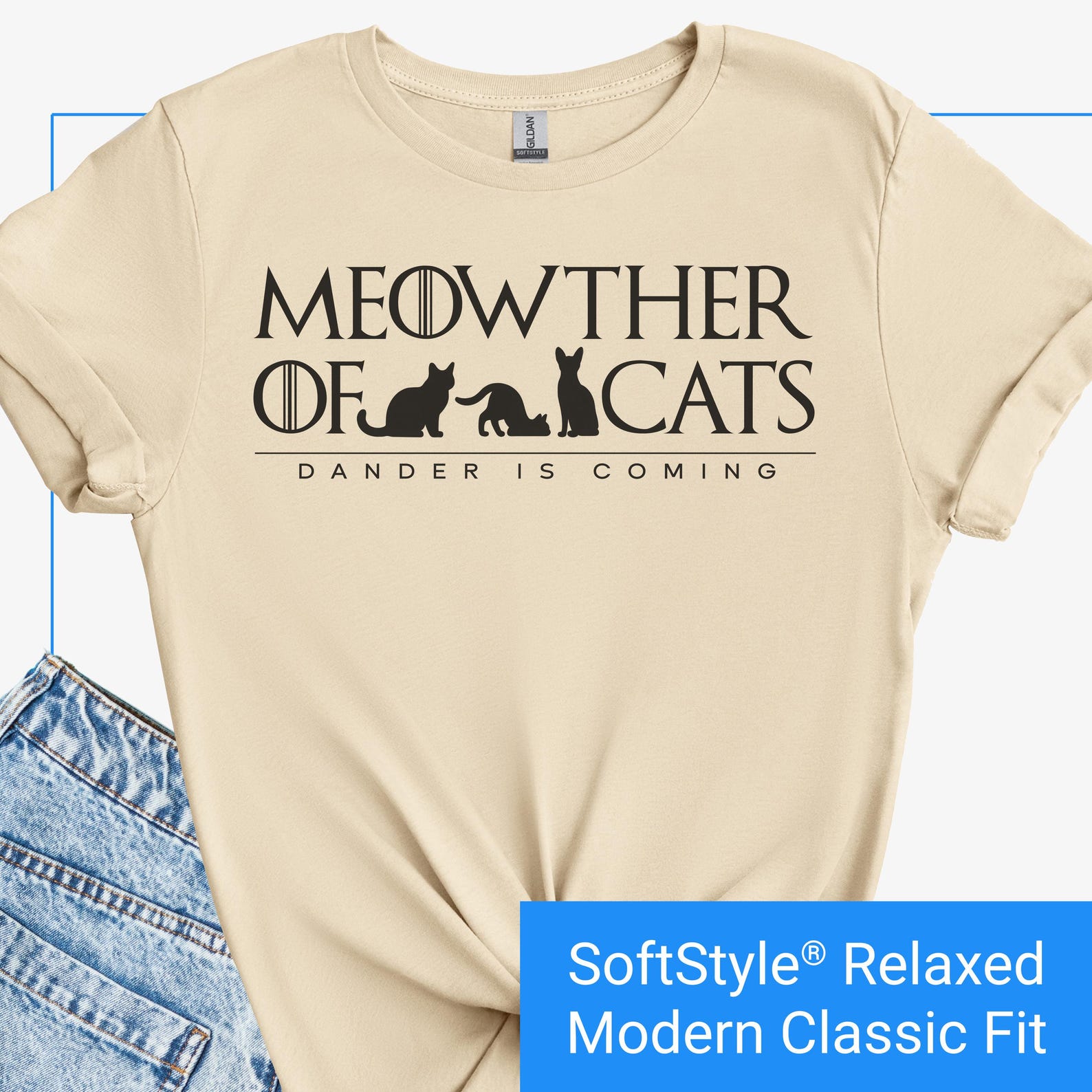 Cat Mom Shirt, Funny Cat Lover Gift, Mother of Dragons Parody Tee, Mother s Day T-Shirt, Gift for Fantasy Lovers, Meowther of Cats Tshirt XL
