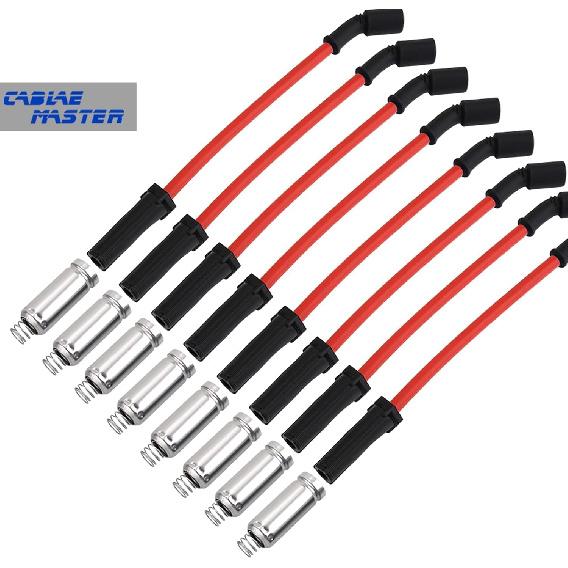 10.2 MM Racing Spark Plug Wires For LR4 LM7 L59 L33 LQ4 LQ9 Escalade Avalanche Silverado Tahoe W4500 Tiltmaster Sierra Yukon H2 4.8L 5.3L 6.0L V8
