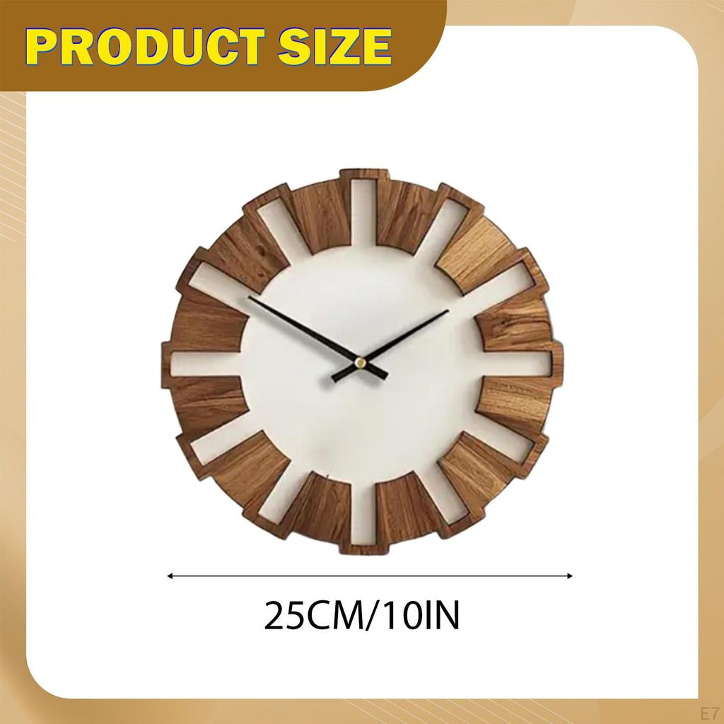 Creative Round Wooden Wall Clock with No Movement for Kitchen, Bedroom, Dining Room - Suitable
