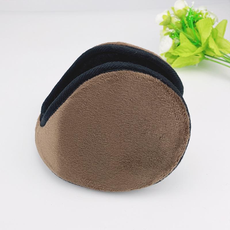 Men's Plus Velvet Thick Plush Winter Ear Warmers with Solid Color Rear-Worn Design for Cold Protection