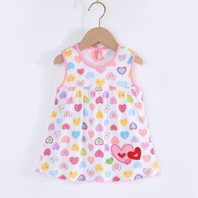 

Летнее детское платье Красивая модная одежда для девочек Платья принцесс для младенцев А-силуэта Хлопковая детская мягкая одежда Детская одежда Платье ONE SIZE