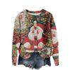 Women's Vintage Knit Button Christmas Print Cardigan Jacket
