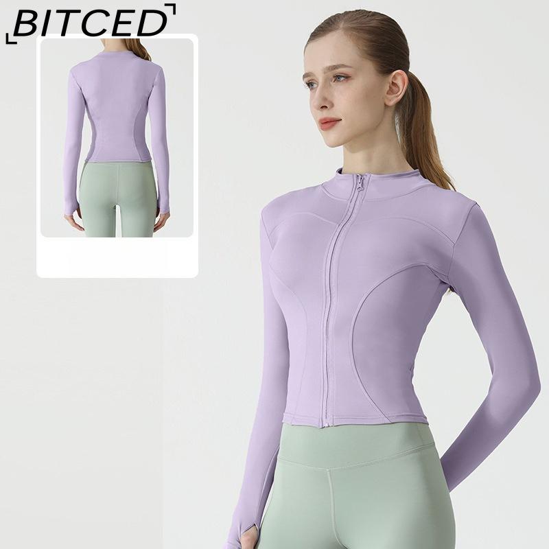 BITCED Summer Sun Protection Quick-Dry Sports Jacket Stand-Up Collar Stretch Slim-Fit Running & Fitness Top