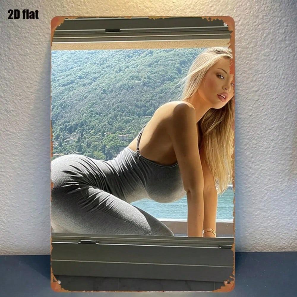 Sexy Woman Vintage Tin Sign 8x12 Inch Rustproof Metal Wall Art For Bedroom Bar Man Cave Garage Home Decor