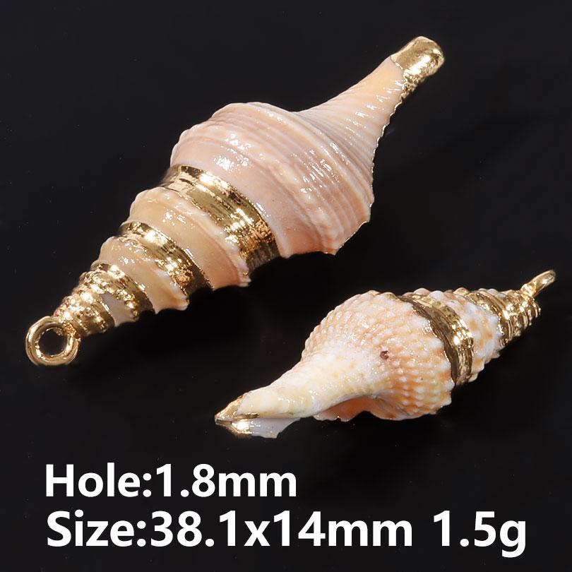2pcs Ocean Shell Conch Pendant Charms For Jewelry Making Supplies Copper Beach Accessories DIY Earrings Necklace Keychain Charm