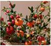 Artificial Pomegranate and Persimmon Fruit Flower Branch for Living Room or Entryway Decor