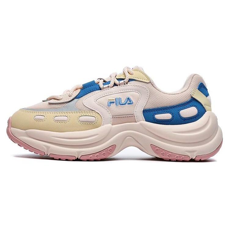 FILA Arch Fabric Synthetic Leather Retro Thick Sole Sports Lightweight Low Top Casual Shoes Women sneaker Nude F12W241118FWS