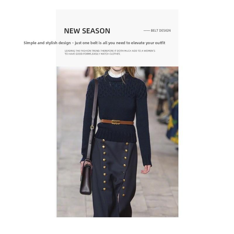 Top grain leather women's belt - cowhide belt for dresses, coats, and outerwear