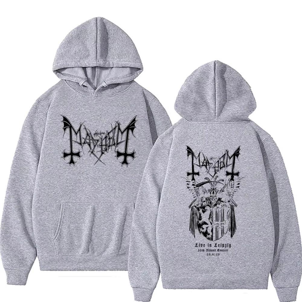 Spring Autumn Mayhem Live in Leipzig Skeleton Graphic Hoodie Men Women Rock Pullover Male Vintage Casual Hoodies
