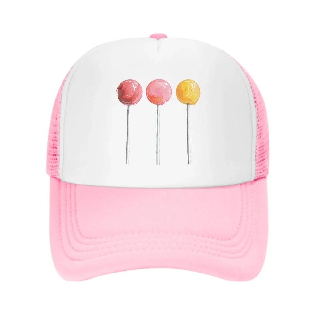 Drei Lolli Baseballkappen Mode Truckerhut Unisex Netzmützen für Damen Unisex Outdoor Freizeit Reisen Neutraler Sonnenschutz