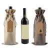 12Pcs Linen Drawstring Wine Bottle Covers With Tags and Linen Rope Dustproof Red Wine Packaging Bag Xmas Christmas Party Decor