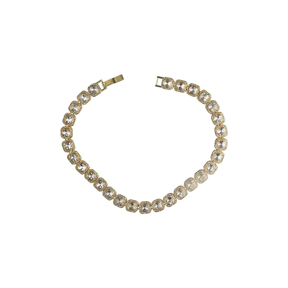 Rhinestone  Dog Chain Collar Zinc Zinc Alloy Pet  Necklace Luxury Shining Pet Collars  Cats