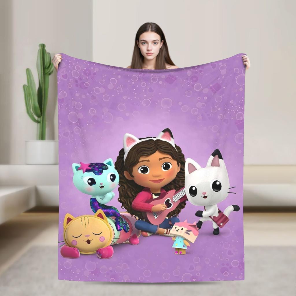 G-gabbys Dollhouse Fun Flannel Blanket Super Warm Bedding Throws for Couch Bed Travel Office Aesthetic Bedspread Sofa Bed Cover