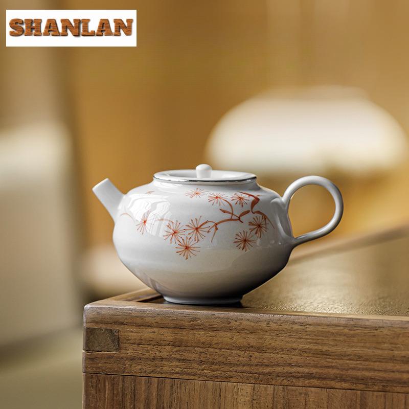 150Ml Plant Ash Hand-Painted Pine Teapot Boutique Tea Infuser Pot Brewing Kettle With Ball Hole Services Decoration Gift