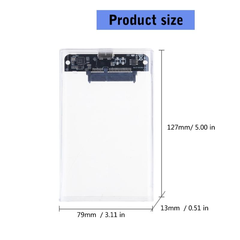 2,5-Zoll USB3.0 Transparentes Externes Festplattengehäuse für Einfachen Datenzugriff Festplattengehäuse
