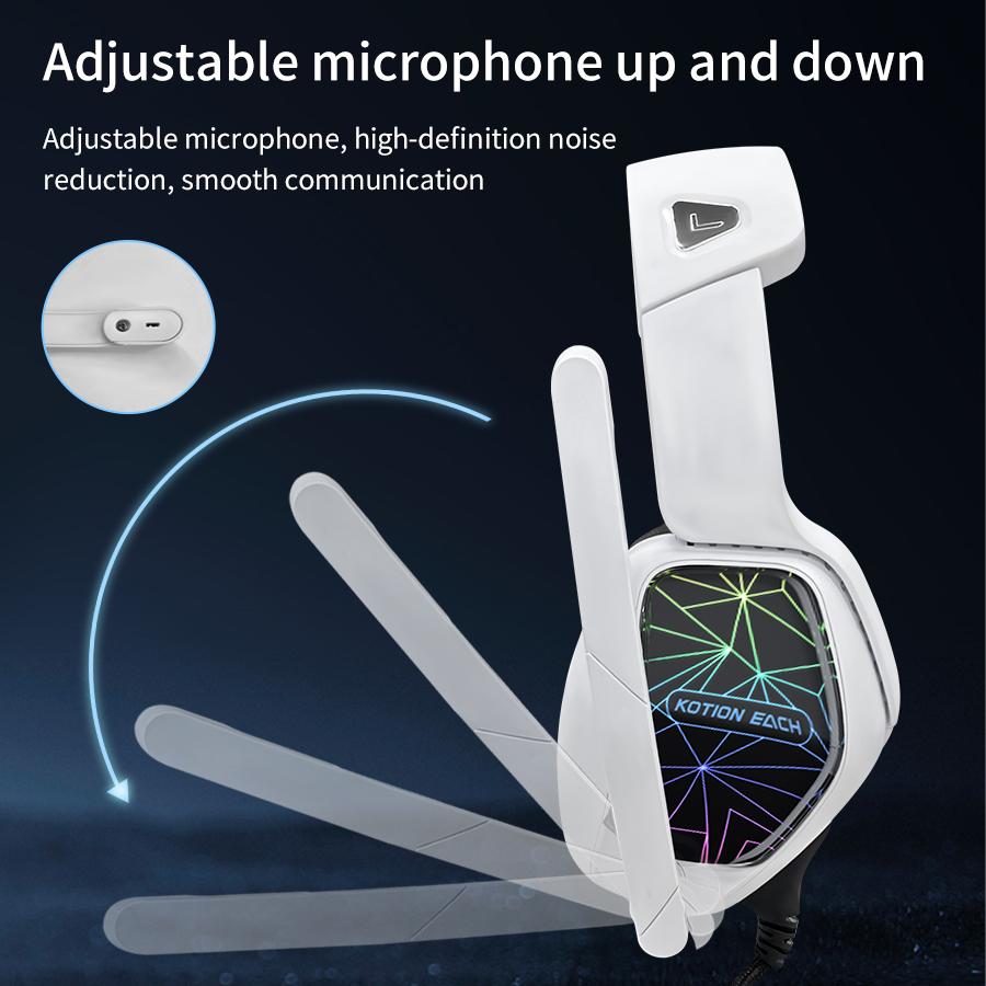 RGB Wired Gaming Headphones Headset with Noise Cancelling Microphone 3.5mm USB Stereo Deep Bass Earphones for PS4 PC Computer