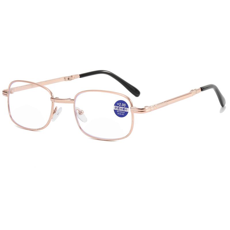 Source Folding Reading Glasses Anti-Blue Light Far And Near Dual-Purpose Metal Full Frame High Definition Resin Lens Flower Glasses
