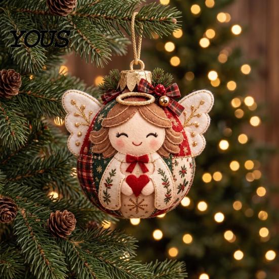 Decorative Fabric Patchwork Crafts Christmas Ball DIY Kit, Ornament Sewing Xmas Holiday Craft Projects for Adults Kit Adults, Handmade Tree Decoration