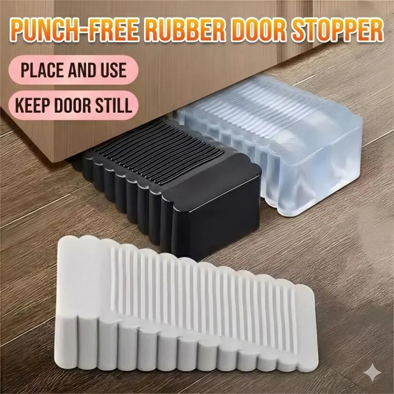 Anti-Collision Moveable Door Stopper - Safety Silicone Rubber Wedge Door Barrier for Home