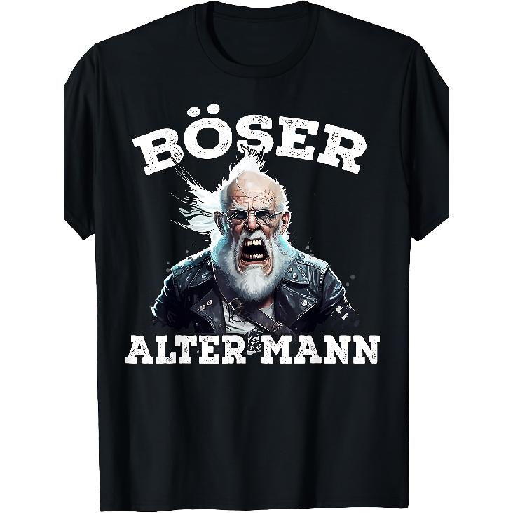 Men'S Evil Old Man Hardrock Heavy Metal Grandpa T-Shirt, Black Solid Black T-Shirt Men Vintage Perfect for Home|Outdoor|Work|Gifting (Mother'S