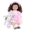 BZDOLL 60 cm Weiche Silikon Reborn Kleinkind Puppe Für Mädchen Tuch Körper Rosa Kleid Prinzessin Baby Schöne Kinder Geburtstag Geschenk spielen Haus Spielzeug