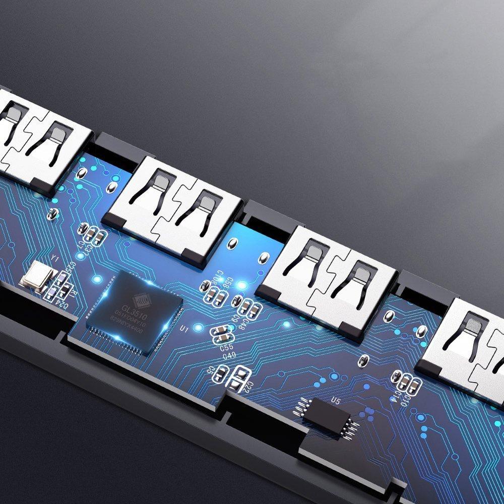 Ugreen 4-Port USB 3.2 Gen 1 Hub with Micro USB Power, Gray - Model CM219 50985