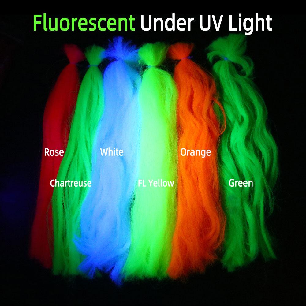 Bimoo Kinky Soft Synthetik Fliegenbinden Streamer Faser Köder Fisch Bleikopf Jig Bindematerial Rosa Chartreuse Rot Orange Gelb