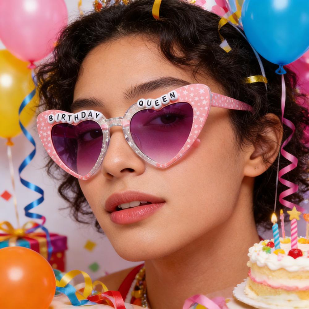 Fashion Party Decor Sunglasses Comfortable Gradient Sun Glasses Star Heart Sunglasses Versatile  Letter Eyewear For Driving