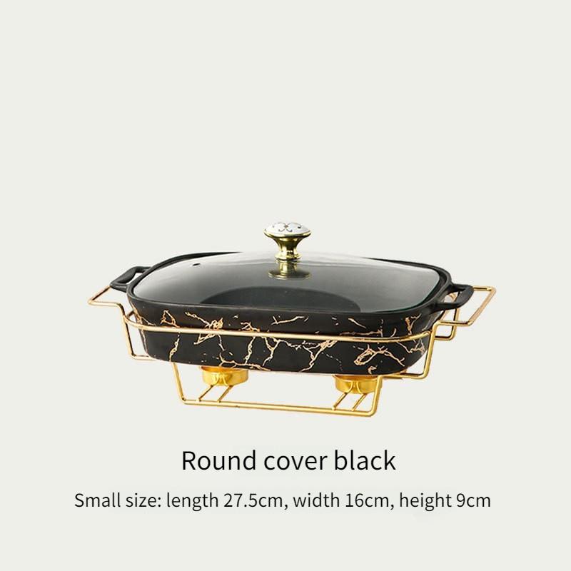 Creative Rectangular Double Ear Ceramic Casserole Household Tableware Light Fire Heating Hotel Dry Soup Pot